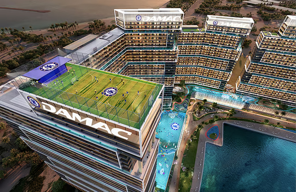Chelsea’s Dubai towers feature badges, football pitch
